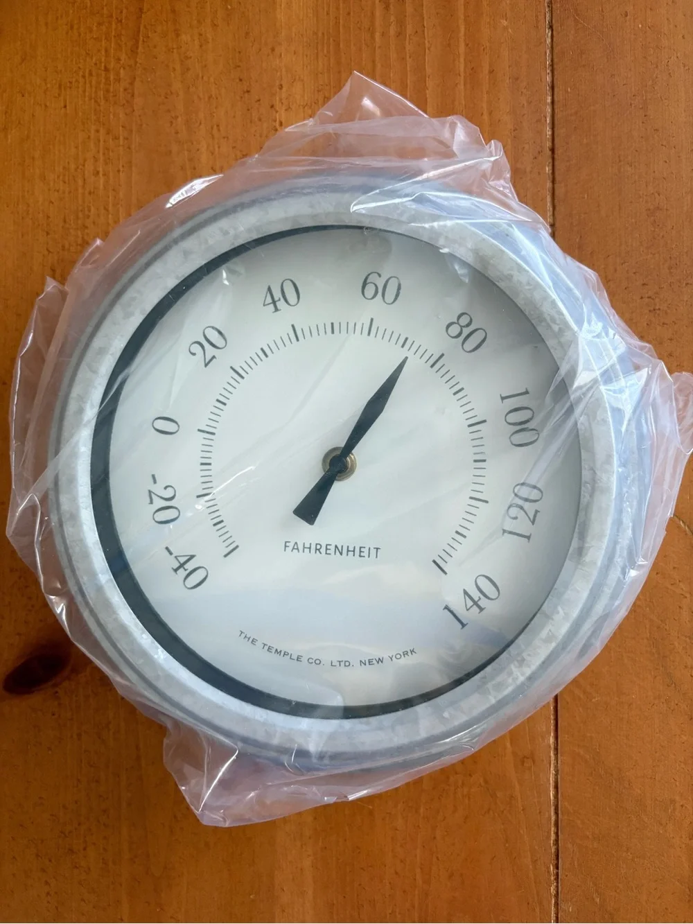 Pottery Barn Silver and White Round Wall Thermometer